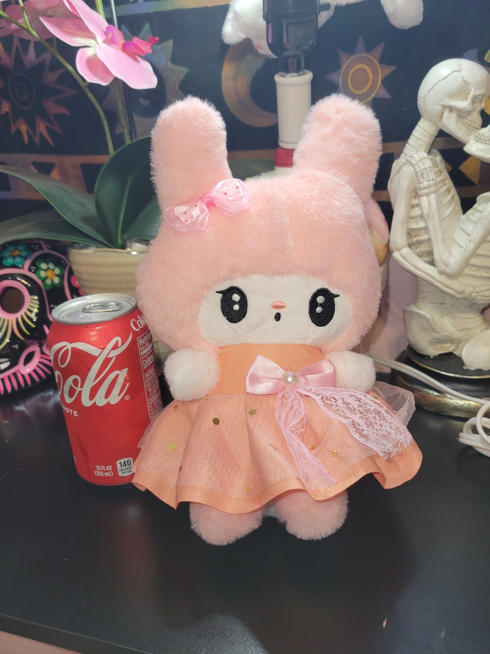 Sanrio My Melody Plush Bunny in Pink and Peach Dress